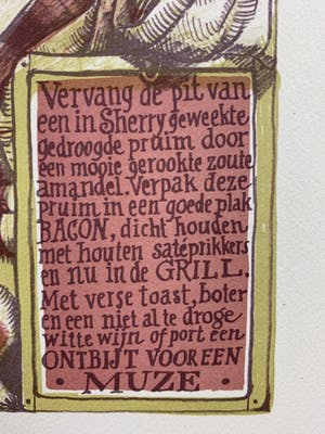 Nicolaas Wijnberg - kleurenlitho - 'Ontbijt voor een muze' - 1980 kopen? Bied vanaf 90!