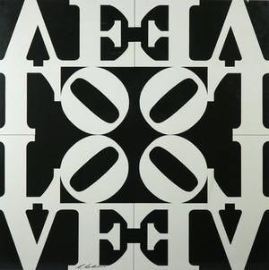 Robert Indiana - Gesigneerde druk, Love - Ingelijst kopen? Bied vanaf 1!