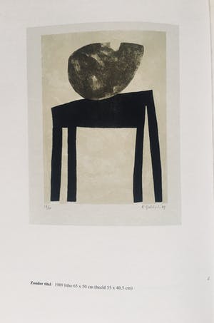Klaas Gubbels - litho ‘zonder titel - ingelijst - 1989 kopen? Bied vanaf 450!