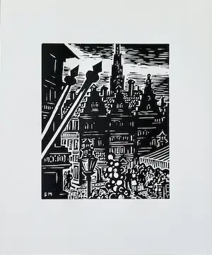 AcheterFrans Masereel - 2 Original Holzschnitte aus 'Antwerpen'? Enchérissez de 68!