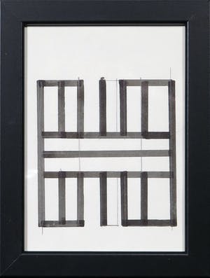 Siep van den Berg - Lot van twee abstracte composities - Ingelijst kopen? Bied vanaf 35!