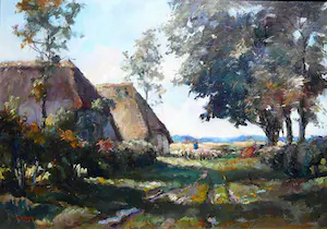 Jan Damme - Boerderij in nazomers landschap -olieverf circa 1940- kaufen? Bieten Sie von 100!