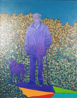 Valentin Bakardjiev - Olieverf op doek, De wereld draait door IV, (Groot) verkocht voor € 100!