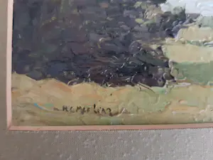 Henri C. Mac-Lean - Landschapje met bosschage, velden en rivier kopen? Bied vanaf 40!