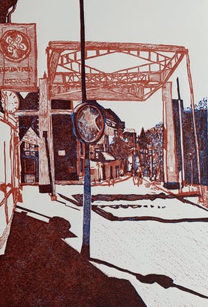 Manuel Kurpershoek - kleurenhoutsnede - zonder titel - 1992 kopen? Bied vanaf 50!