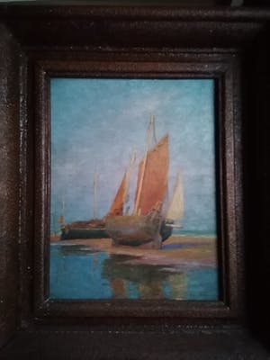 Edgard Farasyn - 'Zeilboten op het strand' kopen? Bied vanaf 495!