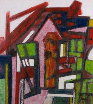 Pieter Haan - Bouw - Constructie II, Olieverf op linnen kopen? Bied vanaf 1!