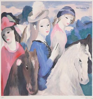 Marie Laurencin - Litho, Drie vrouwen met paarden / Orphelins d'Auteuil kopen? Bied vanaf 1!