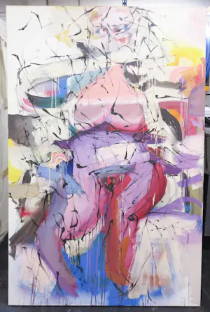 Angelos Tassopoulos - Olieverf op doek, Vrouw - Zeer groot kopen? Bied vanaf 500!