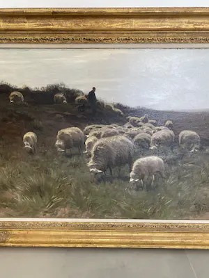 Herman van der Weele - 1852-1930, herder met schaapskudde op de hei. Olieverf op doek 58,7 x 86,9 cm. kopen? Bied vanaf 1200!