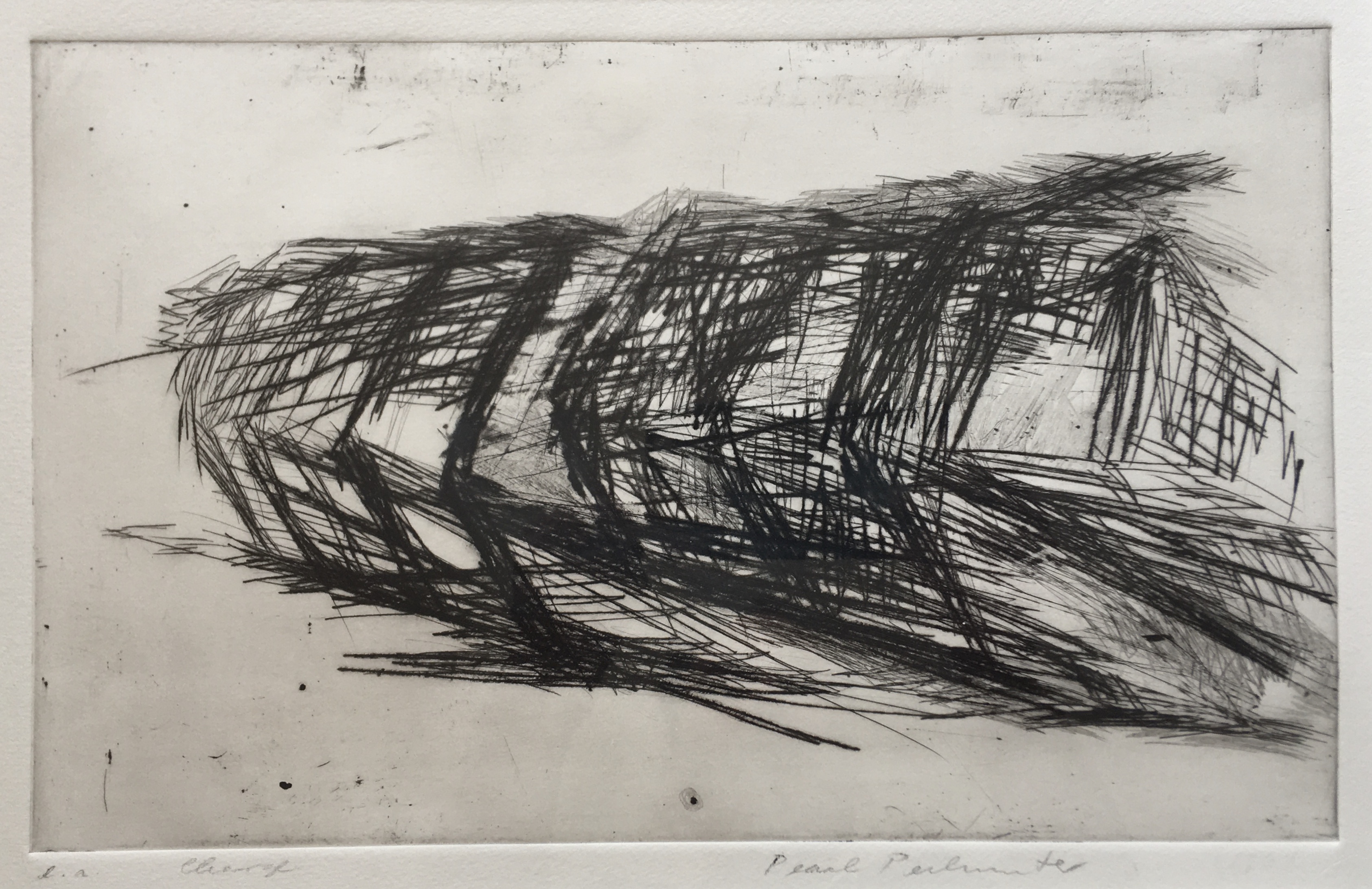 Pearl Perlmuter - ‘Clearof ’ - abstracte ets - 1965 - ingelijst. kopen? Bied vanaf 225!
