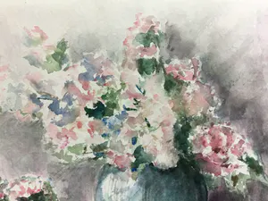 Maria de Ruiter de Witt - Vazen met bloemen | aquarel - ingelijst kopen? Bied vanaf 35!