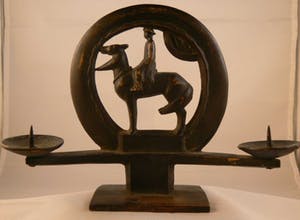 Brons (Onbekend) - Kandelaar Ruiter te paard kopen? Bied vanaf 45!