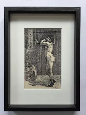 Felicien Rops - La Femme au Trapeze. 1908. Ingelijst. kopen? Bied vanaf 85!