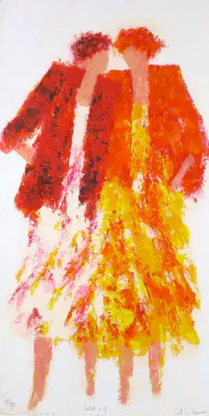 Wil Willemsen - Zeefdruk, Walking - Ingelijst kopen? Bied vanaf 1!