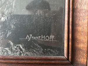 Adriaan van 't Hoff - zittende Oehoe kopen? Bied vanaf 140!