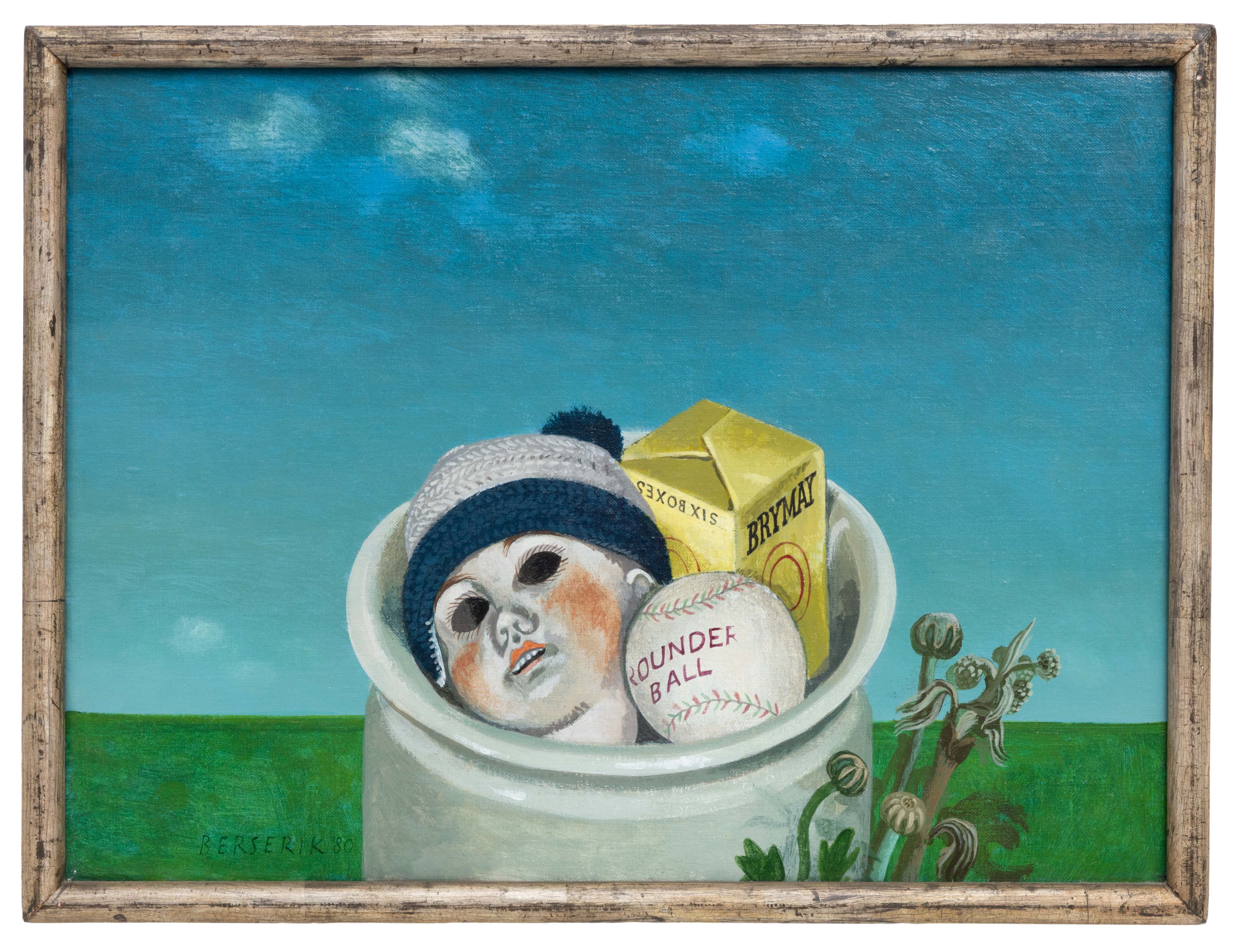 AcheterHerman Berserik - Ingelijste acrylverf op doek: 'Kop in pot' - 1980? Enchérissez de 2495!