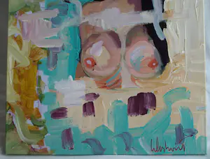 Peter Klashorst - Acrylverf op doek op houten frame , Bloemenmeisje kopen? Bied vanaf 200!