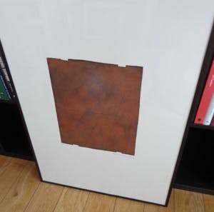 Werner Moonen - ABSTRACTIE / KOPERKLEURIGE ETS + RELIËF / 80 x 57 cm / KADER / SIG kopen? Bied vanaf 105!