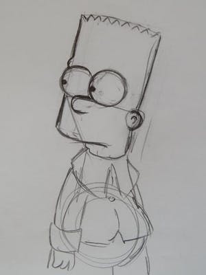 Matt Groening - originele tekening Bart, The Simpsons, + certificaat kopen? Bied vanaf 250!