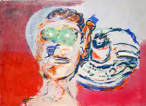 Karel Appel - Regard vers l’infini, litho (netjes ingelijst) verkocht voor € 1100!