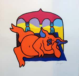 Shunyam - Kleurenzeefdruk BORN LAZY Handgesigneerd verkocht voor € 45!