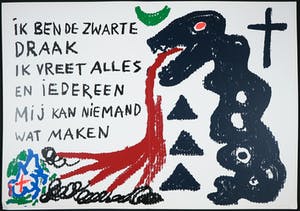 A.R. Penck - Zeefdruk op karton, Das Blaue Huhn kopen? Bied vanaf 1!