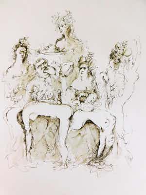 Leonor Fini - Croquis: Diner verkocht voor € 50!