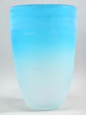 Cenedese - Grote Scavo vaas van glas -Murano - Handgegraveerd - hoogte 31 cm verkocht voor € 365!