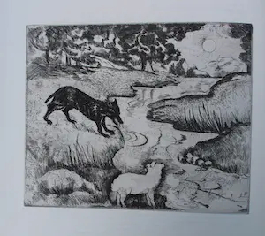 Jeanne Bieruma Oosting - 12 etsen in boek "fabels van la fontaine" (gesigneerd) kopen? Bied vanaf 495!