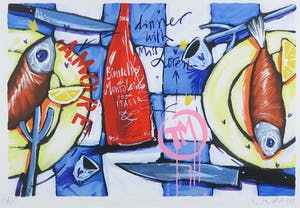 Selwyn Senatori - Zeefdruk, Diner with miss Loren - Ingelijst kopen? Bied vanaf 50!