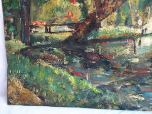 Niet of onleesbaar gesigneerd - Olieverf op doek , “Landschap met zwaan” kopen? Bied vanaf 1!