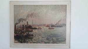 Daniel Muhlhaus - Haven Rotterdam met Maasbruggen. kopen? Bied vanaf 225!