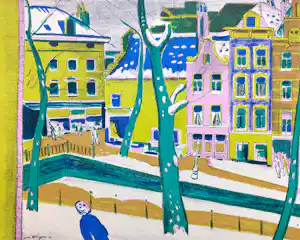 Jan Wiegers - Achterburgwal, handgesigneerde litho verkauft für € 135!