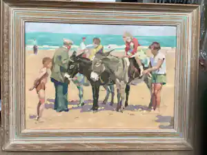 Frits Verdonk - strandgezicht kinderen met ezeltjes kaufen? Bieten Sie von 1000!