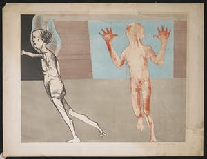 Aat Verhoog - Litho, Zonder titel / Twee figuren kopen? Bied vanaf 1!