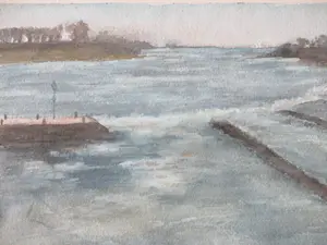 Cornelia C. J. van Trigt-Hoevenaar - Duinen Domburg & Hollandse rivier - Gemengde technieken kopen? Bied vanaf 60!