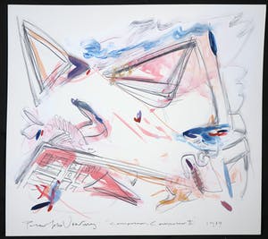 Peter John Voormeij - Aquarel met acryltekening, Zonder titel kopen? Bied vanaf 1!