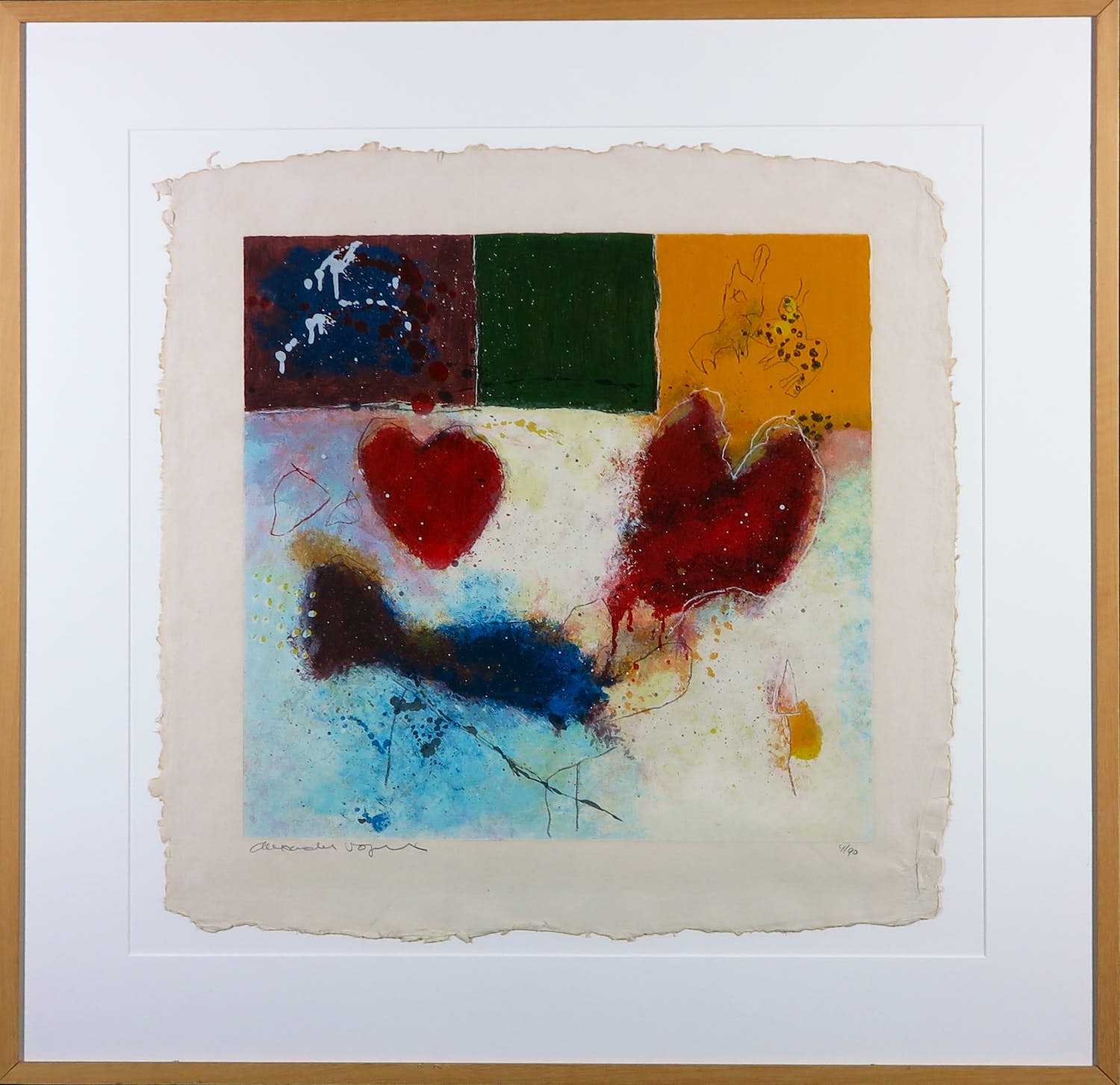 Alexander Vogels - Zeefdruk, Zonder titel - Ingelijst kopen? Bied vanaf 1!