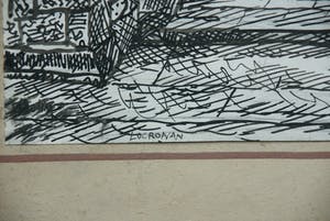 Herman Bieling - "Locronan"(Bretagne) - inkttekening - 1962 - laatste keer! kopen? Bied vanaf 49!