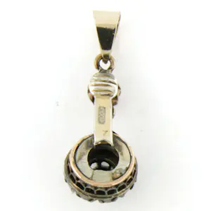 14k goud met Z1 zilver hanger bezet met roos geslepen diamenten 0.30 ct kopen? Bied vanaf 250!