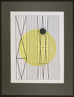 Wim Sinemus - Gemengde techniek op papier, Geometrische compositie kopen? Bied vanaf 400!