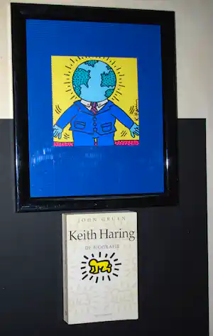 Keith Haring - Biografie en ingelijste prent 'Earth Man' vendu pour 65€ !