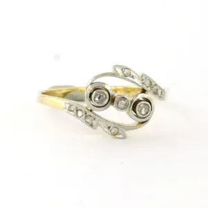 18k goud en platina ring met roos geslepen diamant tot. 0.05ct kaufen? Bieten Sie von 270!