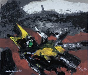 Nico Molenkamp - Zeefdruk, Vogel zwart kopen? Bied vanaf 45!