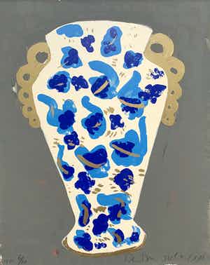 Cees Dolk - Kleurenzeefdruk | 'Vaas goud' | 1991 verkocht voor € 50!