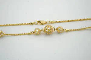 78 -  Hoog gehalte - 22 karaat geel gouden choker met bolletjes kopen? Bied vanaf 760!