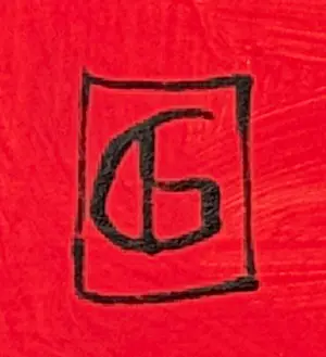 Gundi Falk - Kubistische Umarmung auf rotem Hintergrund kopen? Bied vanaf 280!