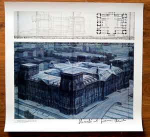 Christo - Reichstag offset gedrukt in 300 exemplaren en handgesigneerd verkocht voor € 110!