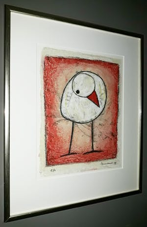 Hans Innemee - Ooievaarskuiken, zeefdruk (mooi ingelijst) kopen? Bied vanaf 195!